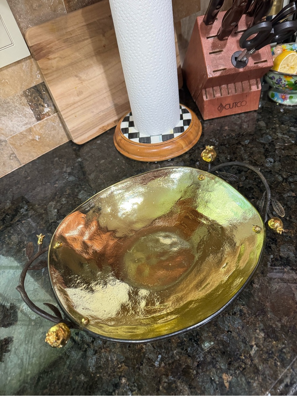 Michael Aram Gold Glass Tray